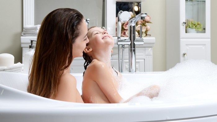 Girlfriends in the bathroom