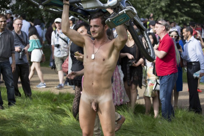 Naked man and woman standing