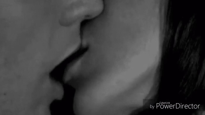 Passionate kiss on the lips GIF