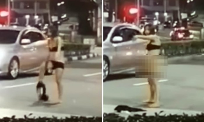 Drunk woman with wine