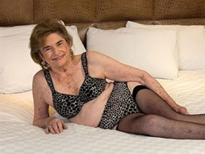 Slender grandmother with hairy