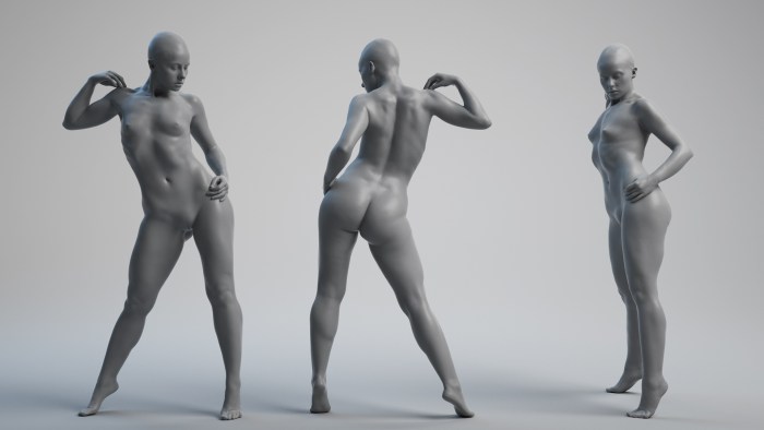Women's 3D models Naked
