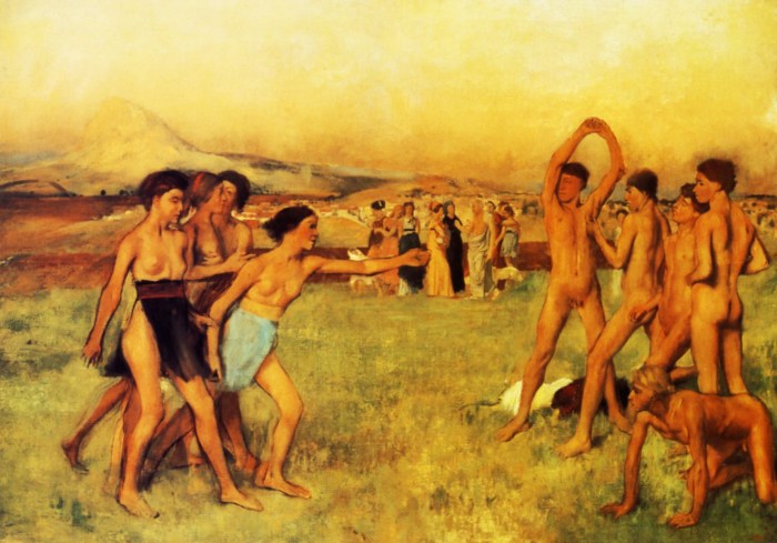 Edgar Degas. Spartan girls call for a competition for boys