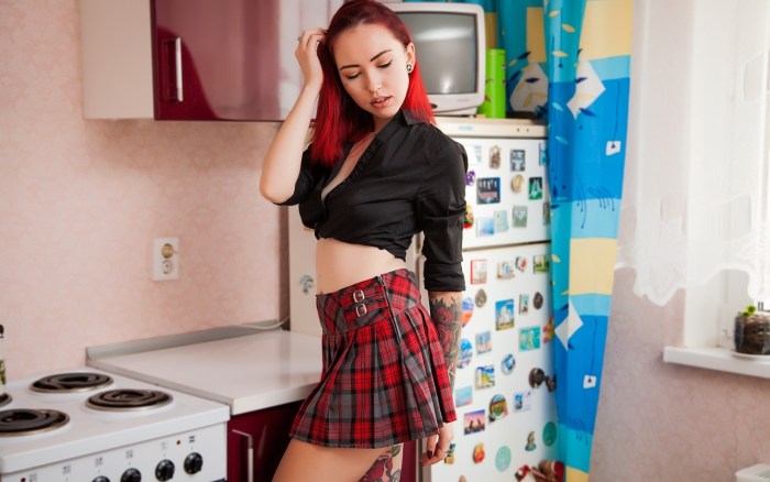 Blondes in short skirts