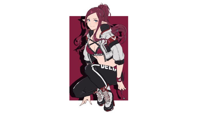 Delta anime on a white background