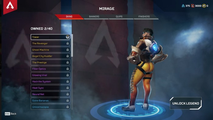 Mirage Apex Legends Skins