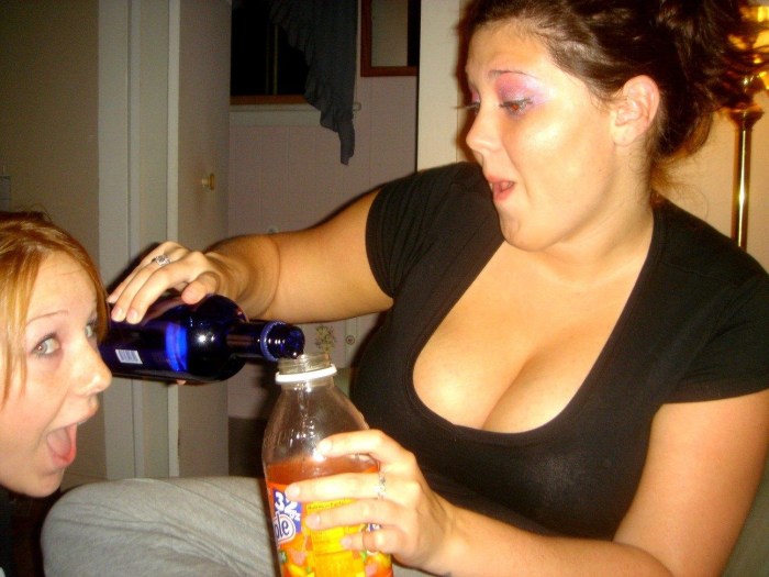Drunk adult women breasts