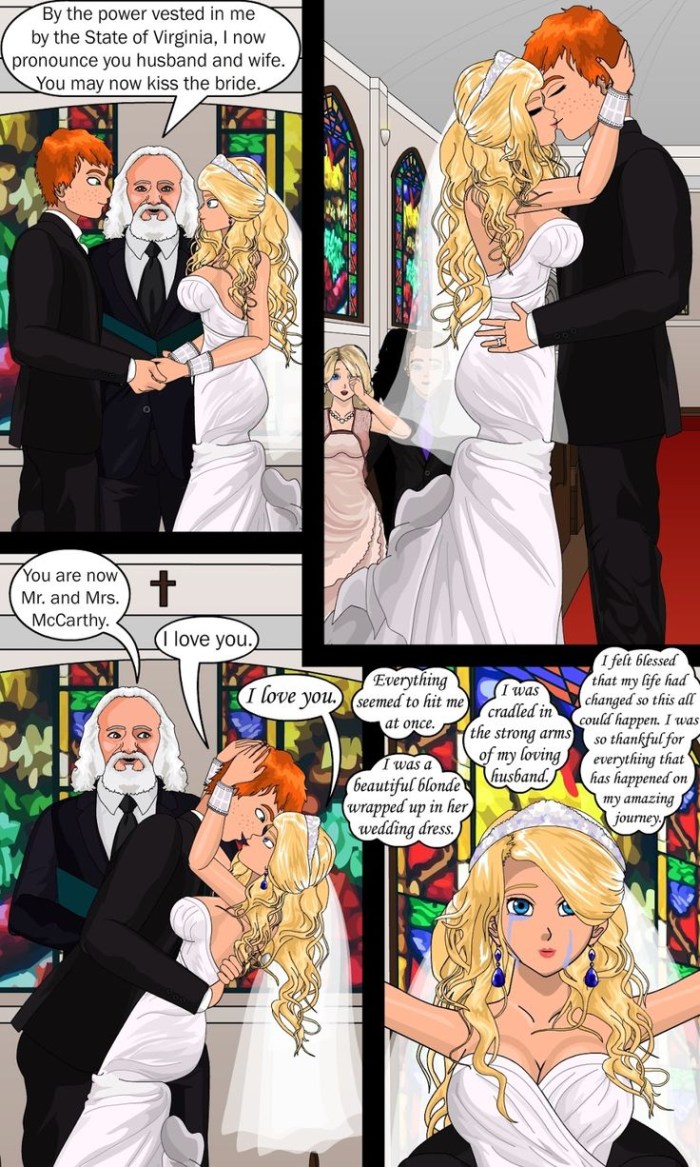 Comic wedding dress