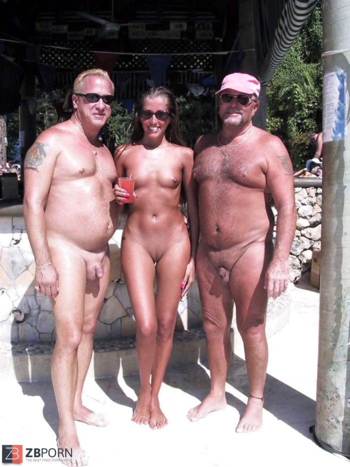 Naked men and women on the beach