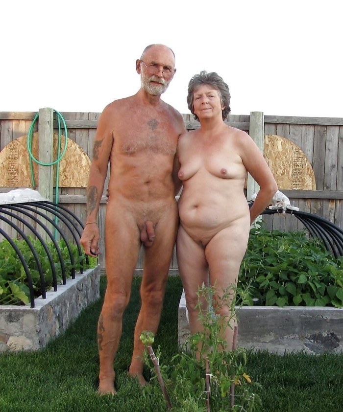 Naked mature married couples on the beach