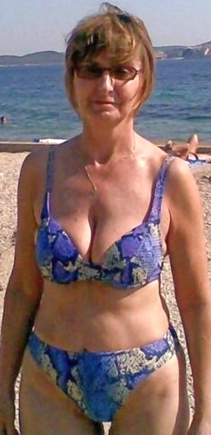 Elderly women in swimsuits Homemade
