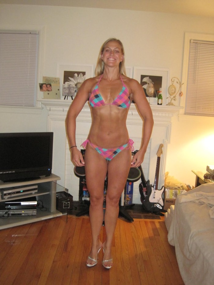 Naked wife in full height