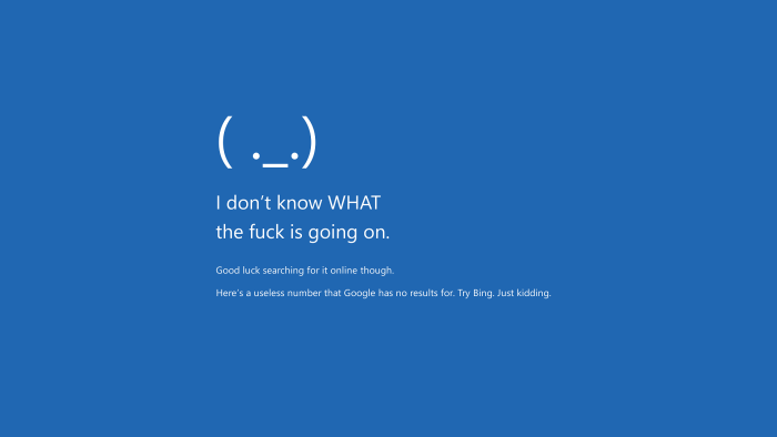 Death screen of Windows 7