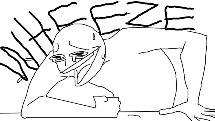 The meme giggles