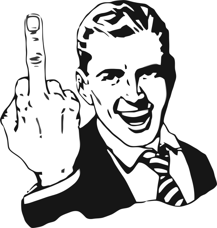 Sticker with the middle finger
