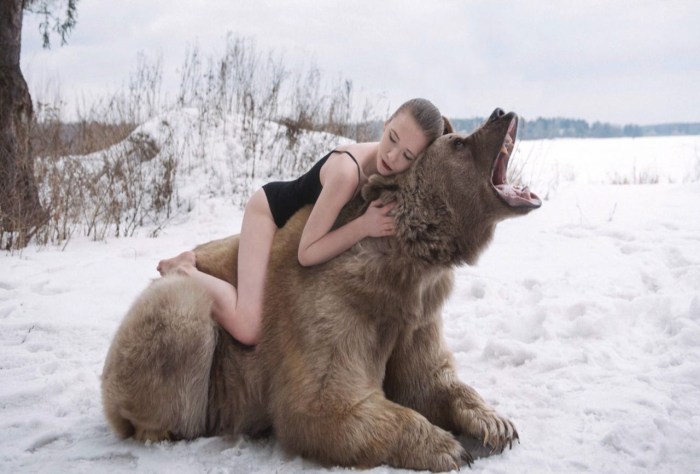 Olga Barantseva and Bear Stepan