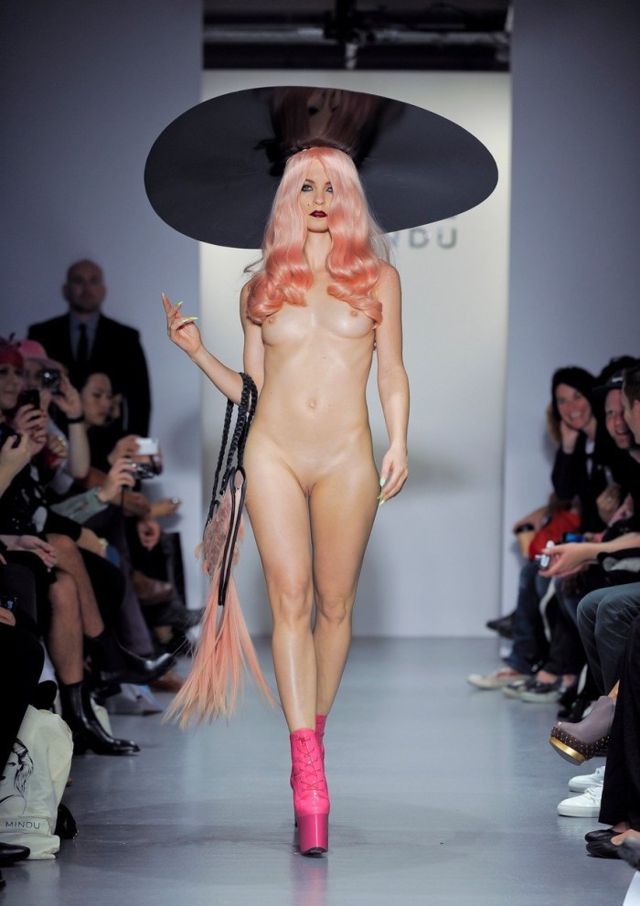 Erotic show on the catwalk