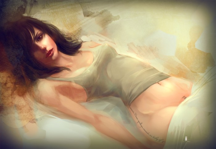 The half -naked girl art