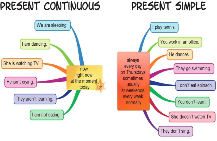 Pressent Simple vs Pressent Continious Rules