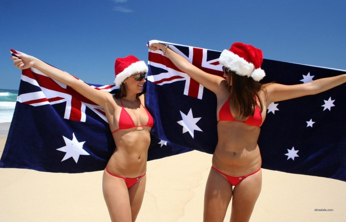 Girl with the flag of Australia