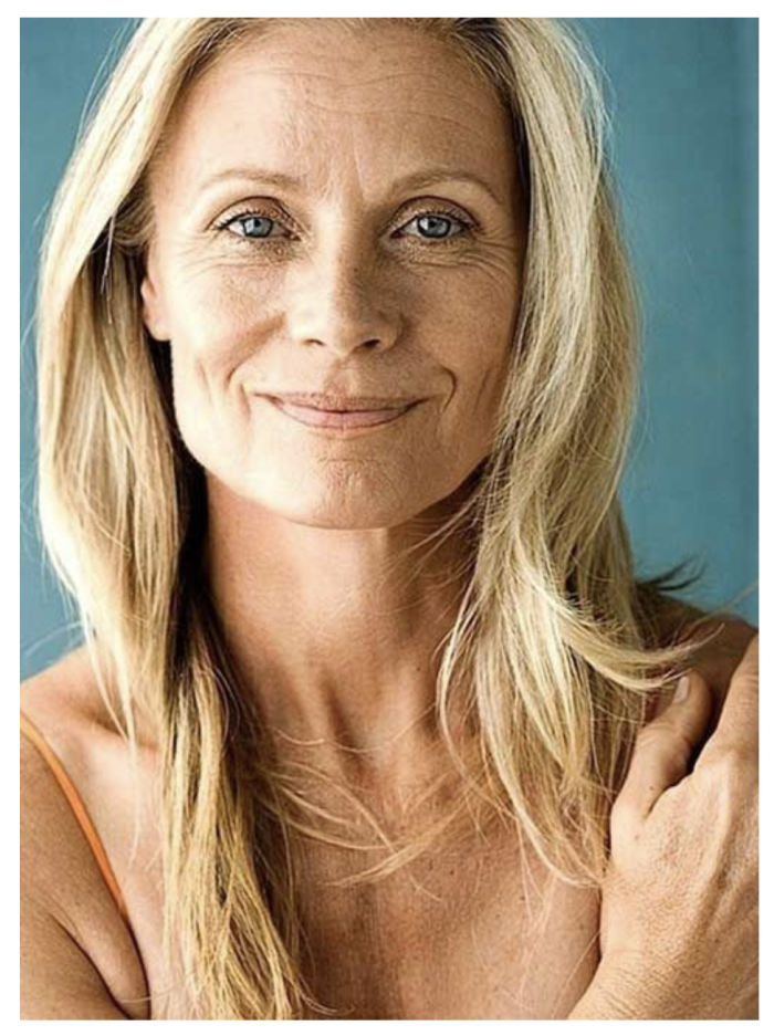 Beautiful women with wrinkles