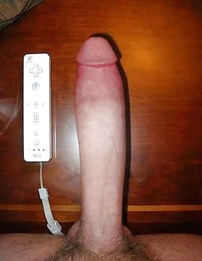 Huge penis with a ruler