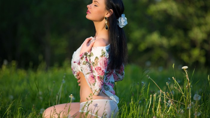 Beautiful Russian girls in nature