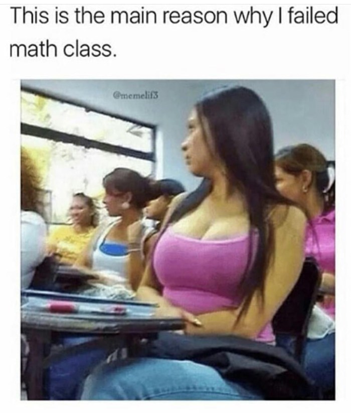 Big beautiful breasts at school
