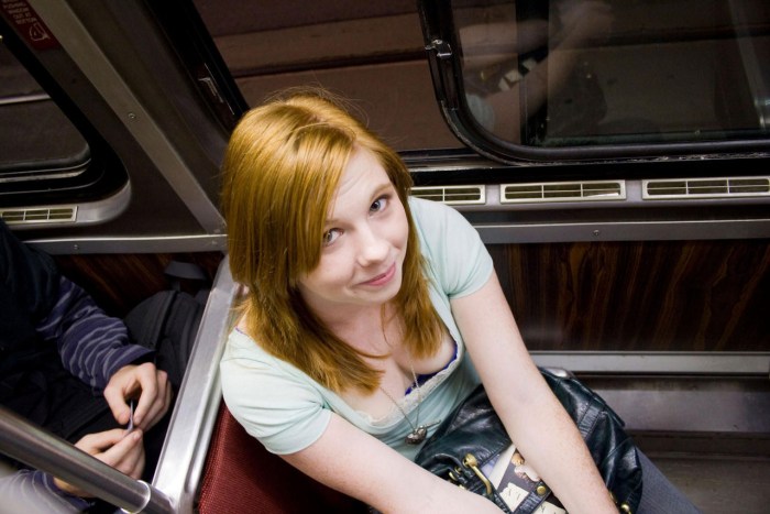 Downblouse on the bus