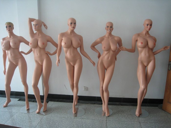 Realistic mannequins are naked