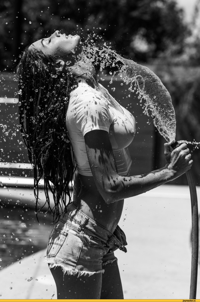 Beautiful girl in the rain