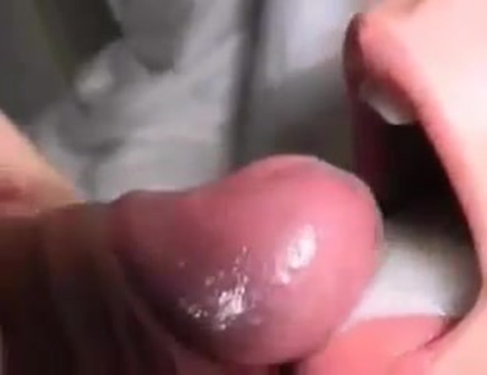 Orgasm in the mouth close -up