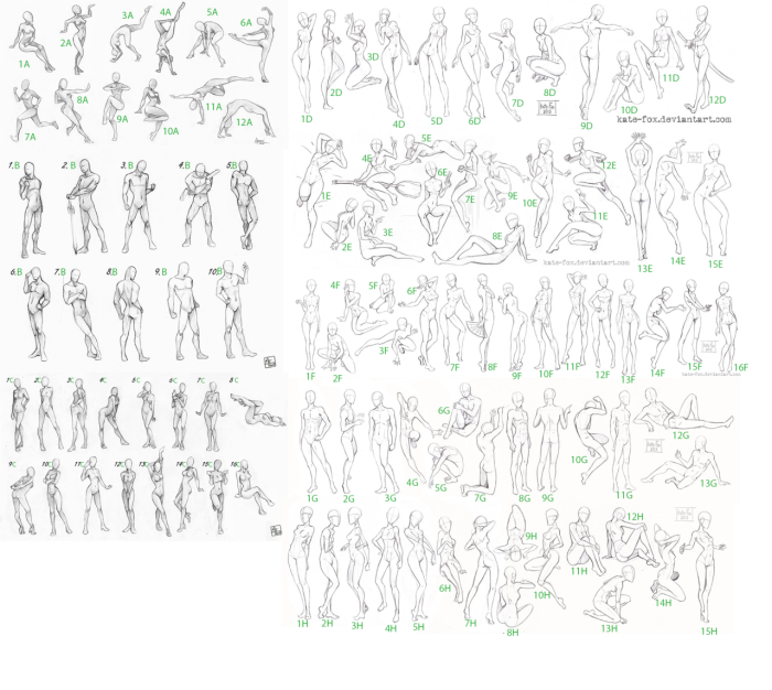 Poses by numbers