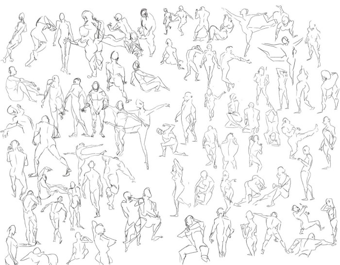 One hundred poses in one picture