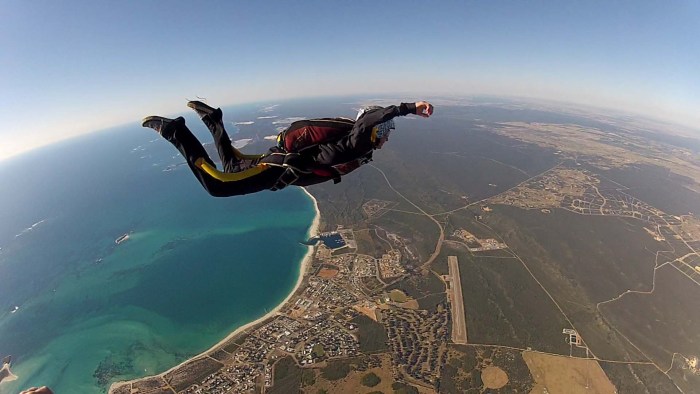 Beautiful parachute jump