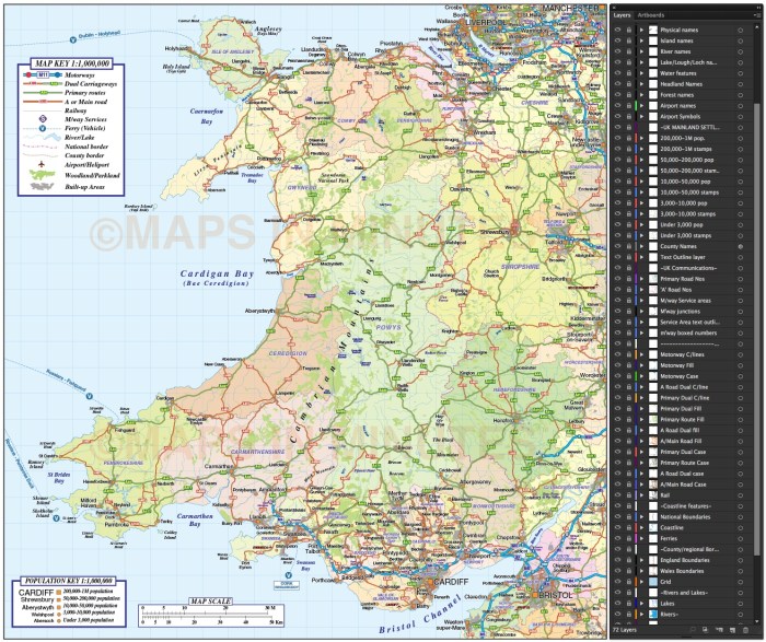 The administrative-territorial division of Wales