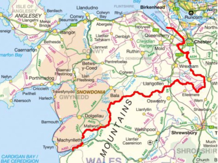 The physical map of Wales