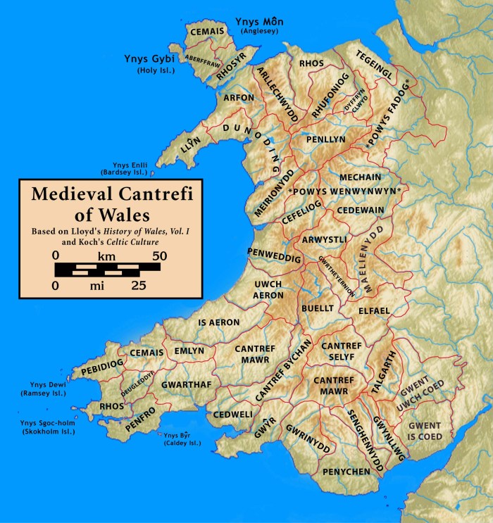 Ancient Wales map