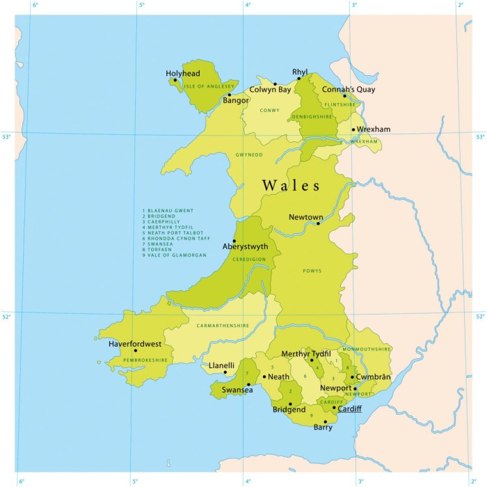 Wales territory on the map