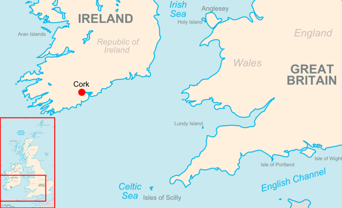 Anglsey Island on the map