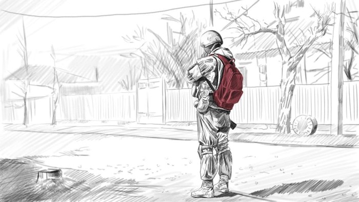 String red backpack Mariupol call sign