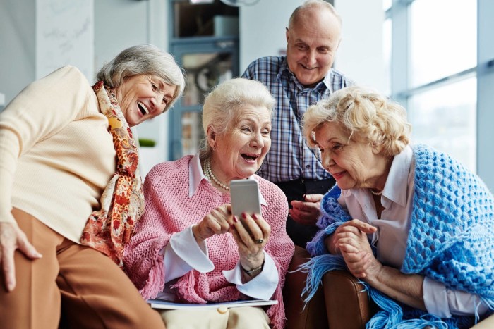 Happy elderly people
