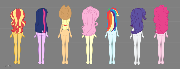 Girls from Equestria without clothing naked