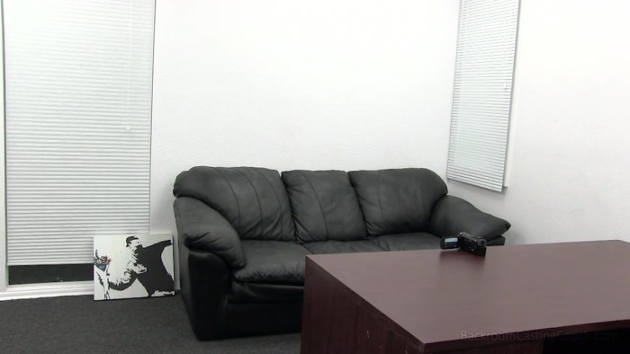 Black sofa from casting
