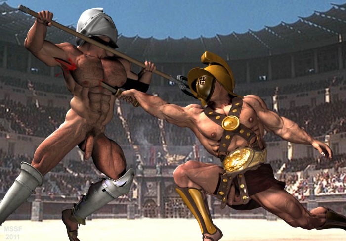 Naked women are gladiators