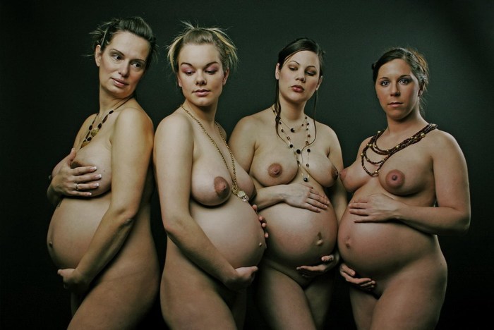 Naked mature pregnant women