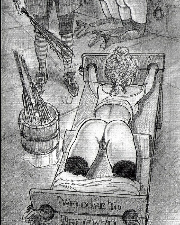 Woman tearing a bare guy