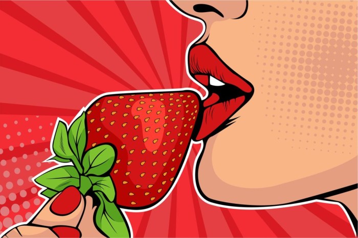 Strawberry pop art