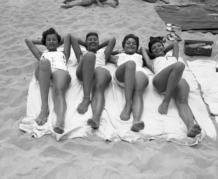 Retro beauty on the beach