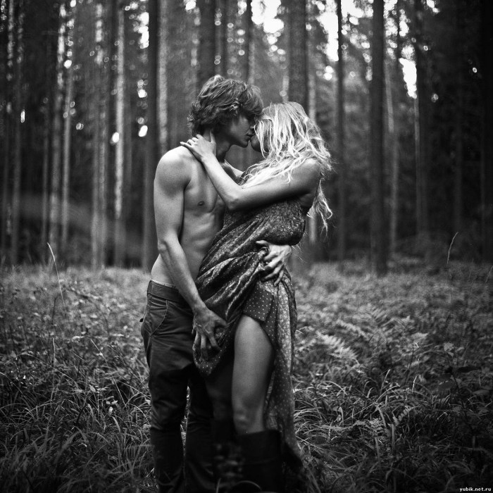 Man and woman in the forest